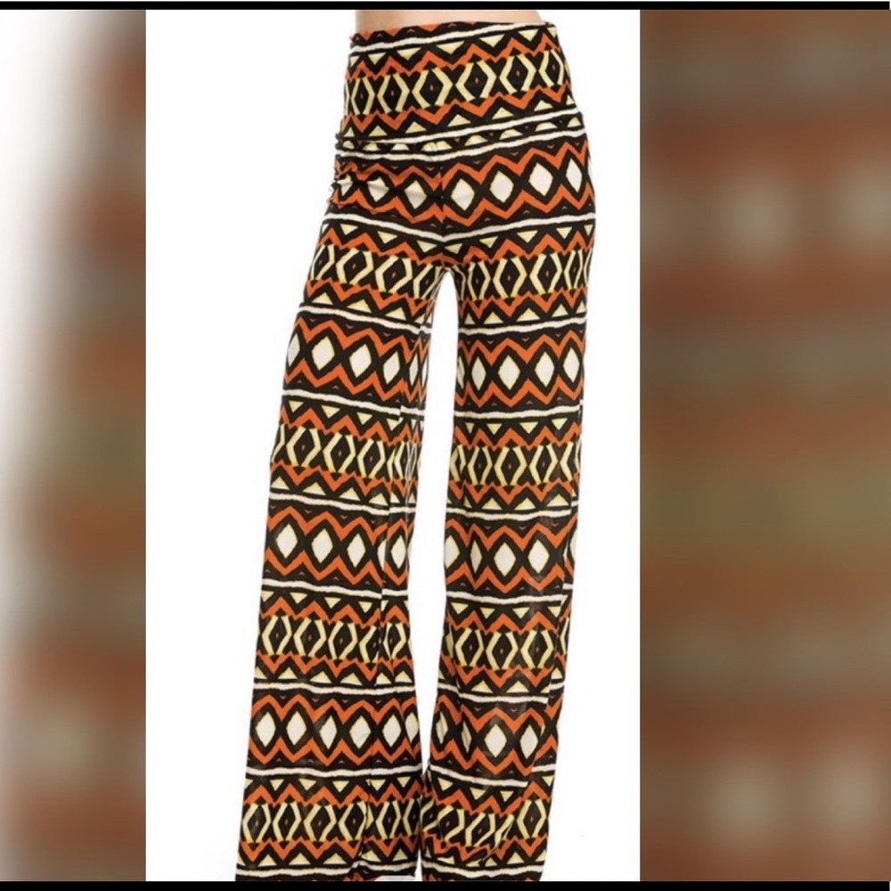 Tribal Print Spandex Palazzo Pants